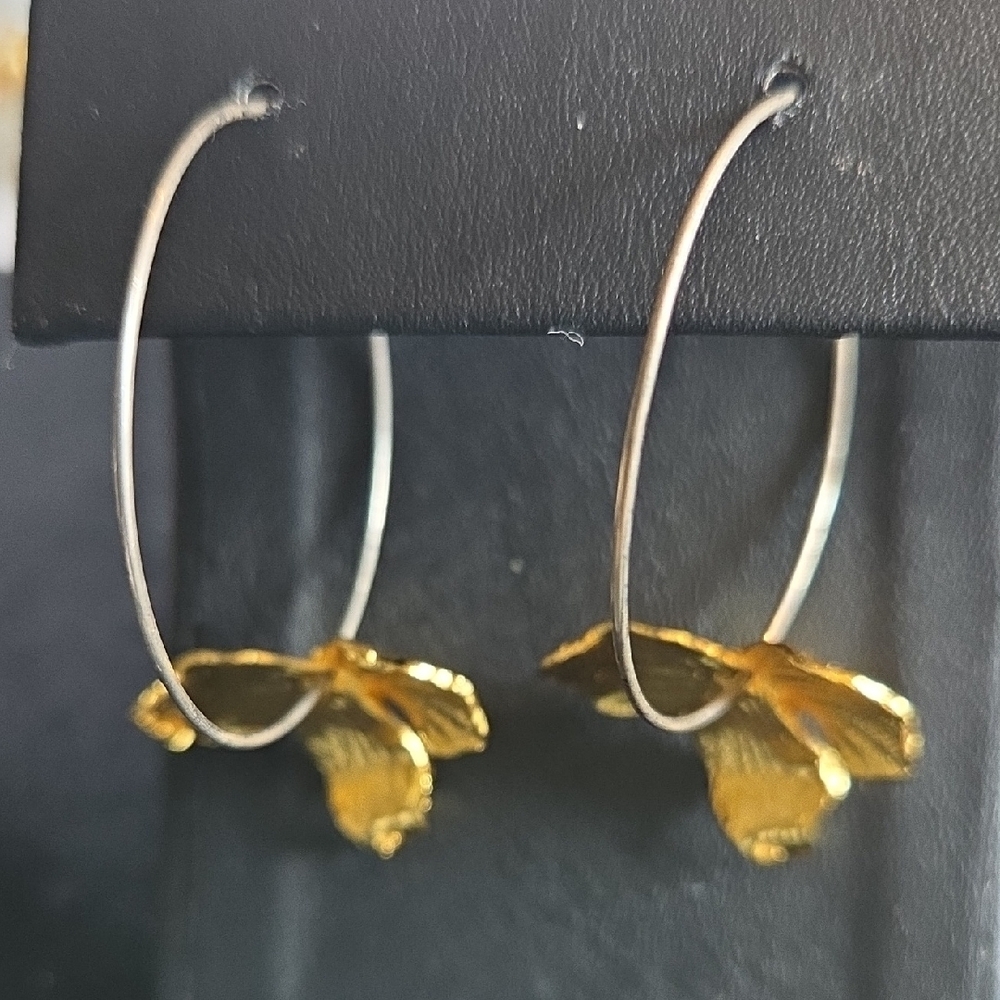 Silver Hoop Earrings - Picture 3 of 7